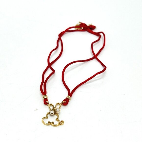 Dior Rabbit motif Necklace Choker Metal Gold - Picture 2 of 8